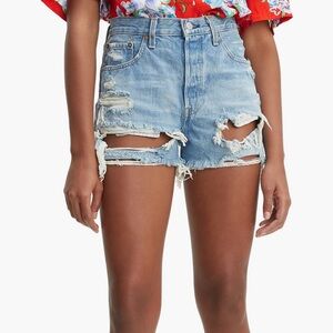 Levi’s 501 High-wasted Ripped Cutoff Denim Short